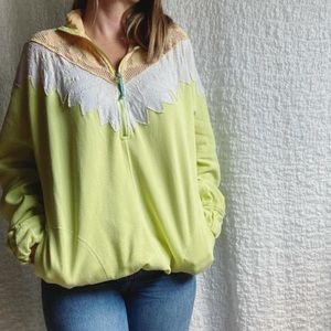 {sold} Free People Isla Pullover Crochet Appliqué